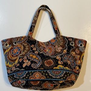 Vera Bradley paisley small purse brown blak yellow gold purple blue white floral